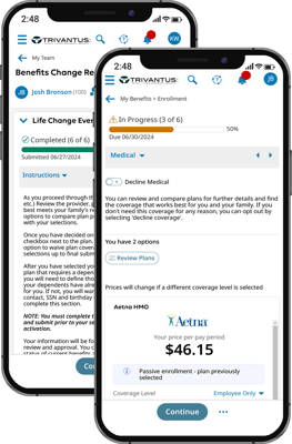 Employee Benefits Software Mobile Device Screenshot