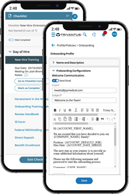 Employee Onboarding Software Mobile Device Screenshot