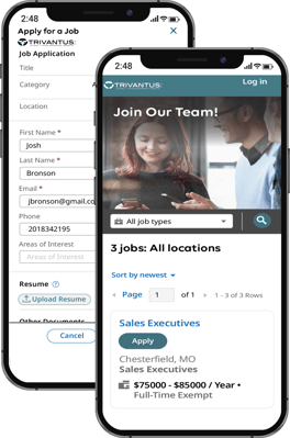 Recruitment Software Mobile Device Screenshot