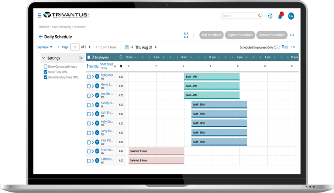 Employee Scheduler Software Laptop Device Screenshot